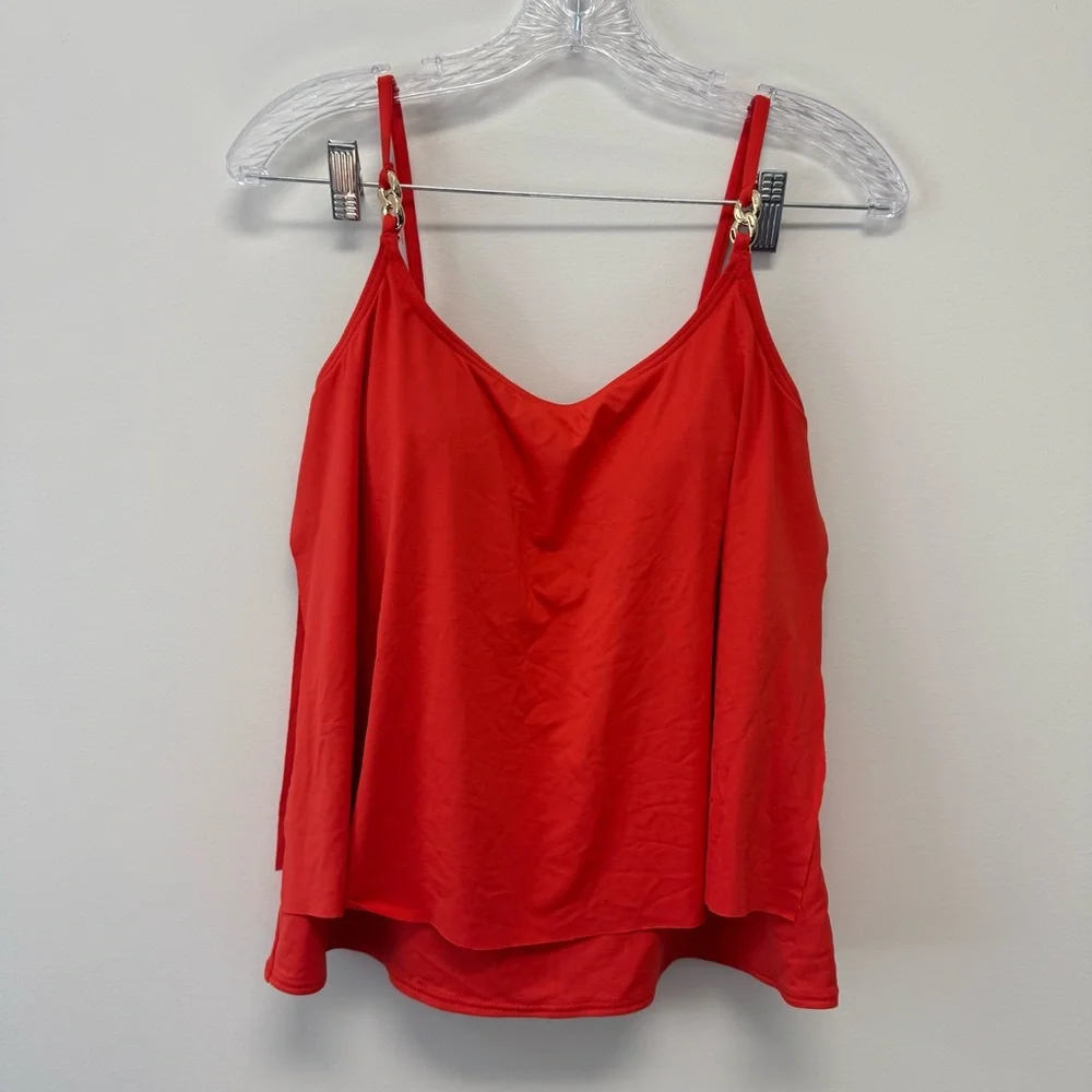 Michael‎ Kors Terracotta Orange Tiered Swimwear Tankini Set Bathing Suit Size XS